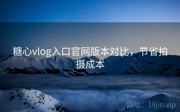 糖心vlog入口官网版本对比，节省拍摄成本